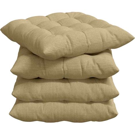 Seat Cushions 4 pcs Grey Green 40 x 40 x 6 cm Corduroy Fabric vidaXL