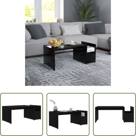 Holzwerkstoff -  Couchtisch Schwarz 90x45x35 cm Holzwerkstoff (1/5)