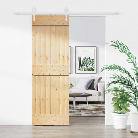 vidaXL Porta scorrevole Naturale e Bianco 70 x 210 cm