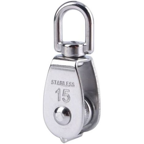 Corde de levage de bloc de poulie pivotante à roue unique en acier inoxydable 304 M15 (1/3)