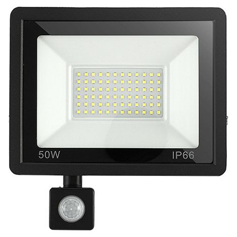 Projecteur LED extérieur 50W avec détecteur de mouvement 6500K Projecteur LED extérieur, IP66 avec lampe de sécurité à détecteur de mouvement, pour jardin, terrasse, pelouse, fête，180-240V