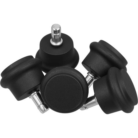 Roulettes fixes en nylon noir pour mobilier de bureau, lot 5