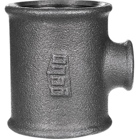 Gebo Fittings T-Stück Regular 130 2 1/2" x 2" x 2", Temperguss, Schwarz