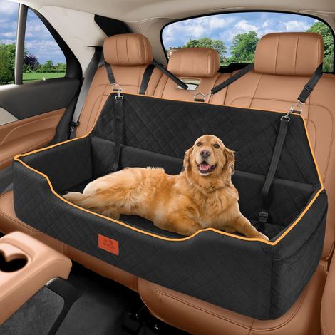 Siège auto grand chien, coussin mémoire, lavable, noir (1/5)