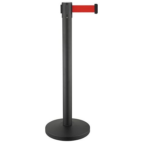 Poteau de guidage noir à sangle - 3m - Maxiburo