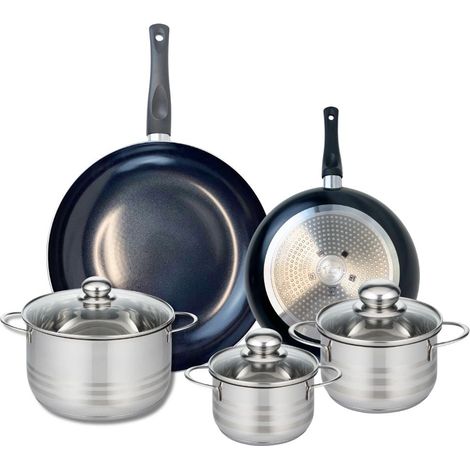 Ensemble de 2 Poêles de cuisson 24 et 32 cm et 3 faitouts 14, 16 et 20 cm Elo Prima Brillant (1/5)