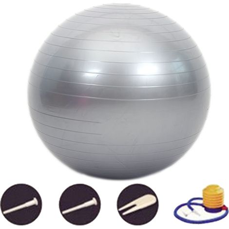 Ballon de stabilité avec pompe incluse, pour l'équilibre, l'exercice, le renforcement musculaire et le travail des muscles profonds. (1/5)