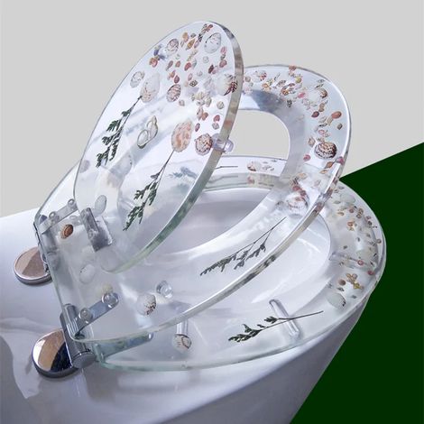 (herbe aquatique) Housse de siège de toilette en résine pour parents et enfants, modèle épais, universelle pour la maison et les enfants. (1/5)