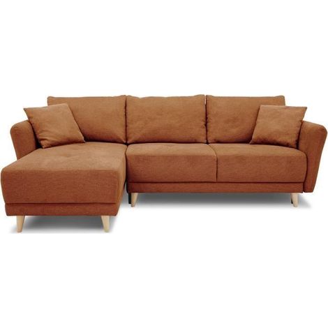 Casapy Ecksofa mit Schlaffunktion Terrakotta 244 cm