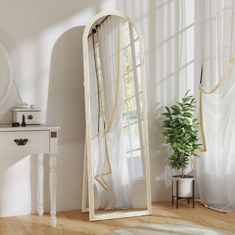 Specchio intero 50 x 160 cm da terra e da parete, arco bianco, OKWISH (1/5)