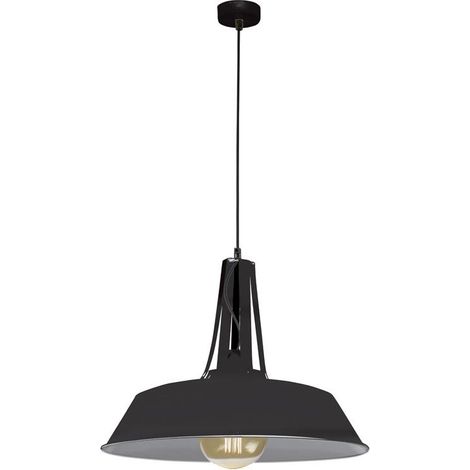 Suspension Luminaire D460 Pour Ampoule LED E27 Noir Mat ZAMBELIS FS (1/2)