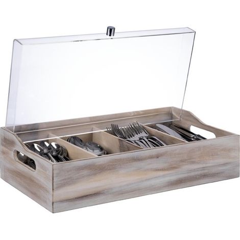 Range-couverts avec couvercle - 280 x 130 x 510 mm - APS (1/3)