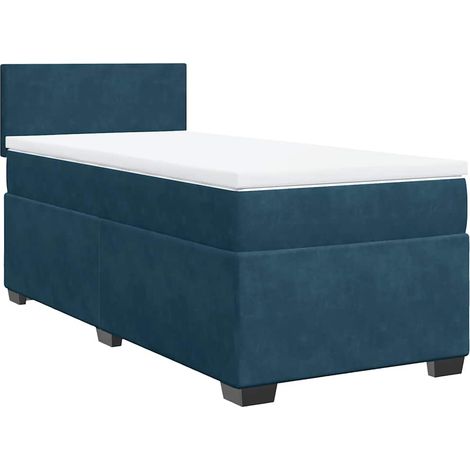 Maison Exclusive - Boxspringbett mit Matratze Dunkelblau 90x200 c