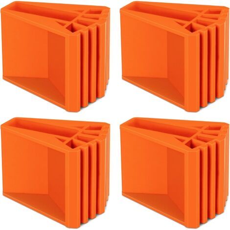 BUNTHAUS orange，Lot de 4 pieds d'échelle, pieds en caoutchouc, antidérapants, pièces de rechange pour échelle, télescopiques, à chevrons (1/5)