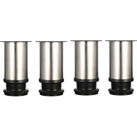 4 pieds réglables acier inoxydable brossé hauteur 80 mm, réglage 0-15 mm (1/5)
