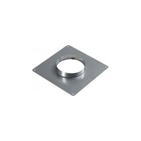 TEN – Plaque d'étanchéité inox 350x350 ø140 – Pour tubage flexible – Ventilation haute 5 cm² – Grille pour fumisterie (1/4)