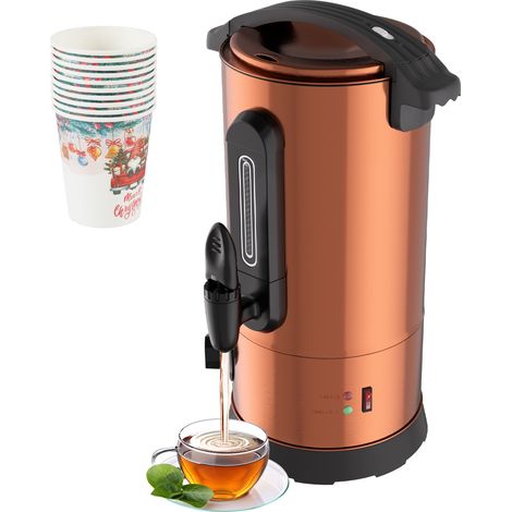 TolleTour Glühweinkocher 8 L Kupferfarben, 1500 W, 30–100 °C, Zapfhahn und 10 Pappbecher (1/5)