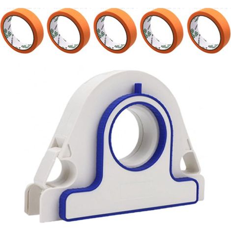 Juego de 6 piezas para aplicar cinta adhesiva con 5 rollos de cinta naranja de 25 mm - Soporte portátil