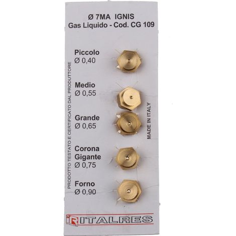 Set de gicleurs butane GLP 2502 – Modèle 7 MA – Compatible appareils à gaz – Combustion efficace et sécurisée (1/2)