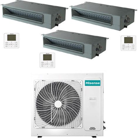 Hisense R32 Trial Split Inverter Ductable Air Conditioner Klimaanlage 9000 + 9000 + 18000 BTU mit E.U. 4AMW81U4RJC Klasse A++/A+