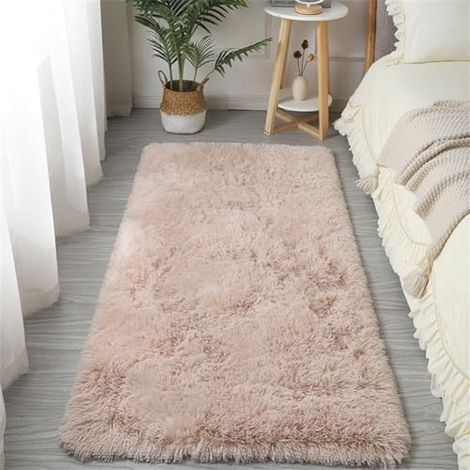 Tapis de salon 80x160 cm, moquette moderne à poil court, lavable en machine, antidérapant, douce et pelucheuse pour chambre, chambre d'enfant et cuisine (80 x 160 cm, Beige) (1/5)