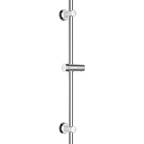 Barre de douche en acier inoxydable de 70 cm avec support de pommeau de douche et fixations murales variables, barre murale avec support de douchette, colonne de douche chromée (1/5)