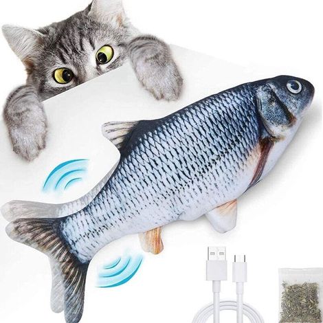 Jeu pour chat Magic Fish Adulte Gris Jouet éducatif, rechargeable par câble USB (1/5)