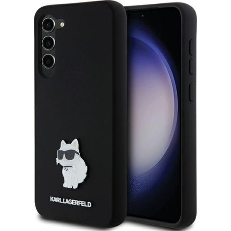 Karl Lagerfeld KLHCS24MSMHCNPK S24+ S926 schwarzes/schwarzes Hartschalenetui Silikon Choupette Metallpin (1/5)