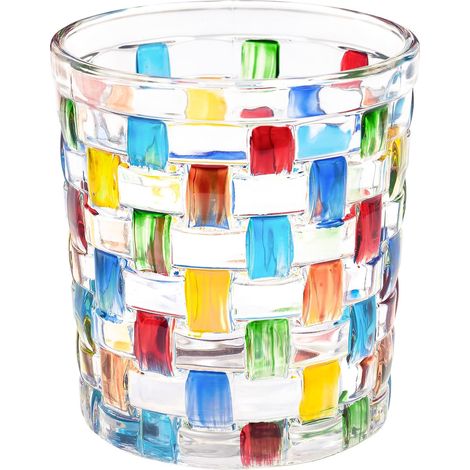 Photophore, Bougeoir Verre Colorés Chandelier Romantique Transparent, Support Bougie Colour Clash pour Décoration Maison, Porte Bougie Vintage pour Fêtes, Anniversaires, Mariages, Noël (1/5)