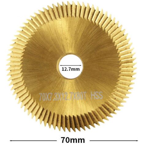 Hochgeschwindigkeits-Kreissägeblatt aus titanbeschichtetem Stahl – 70 x 7,3 x 12,7 mm, 80 Zähne