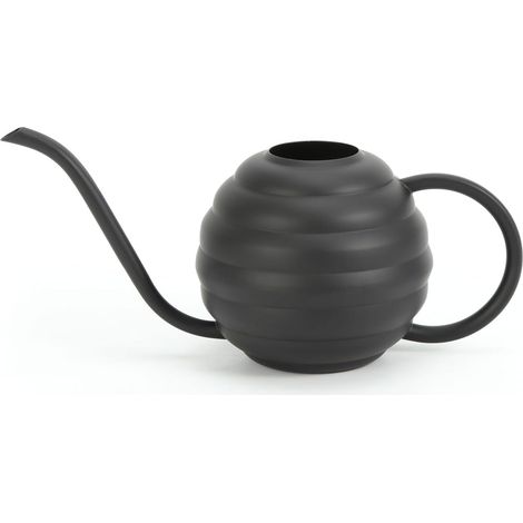 Gießkanne für Pflanzen, Zimmergießkanne mit langem Ausguss, Gartengerät zum Bewässern von Balkonpflanzen, 400 ml/14 oz, Gießkanne im Retro-Stil, mattiert (schwarz) (1/5)