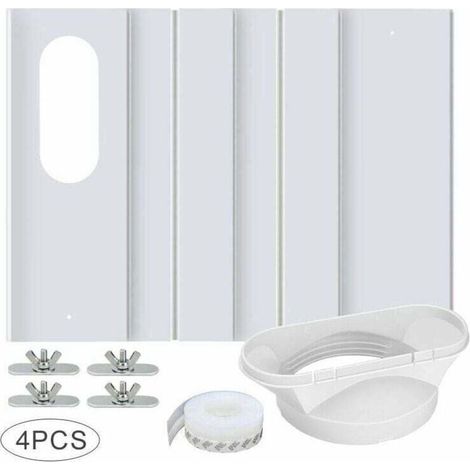 Portable Air Conditioner Window Kit, with Universal Coupler Adjustable Reinforced PVC Panel Window Seal AC Window Vent Kit for Sliding for 10cm Exhaust Hose MUMU (1/4)