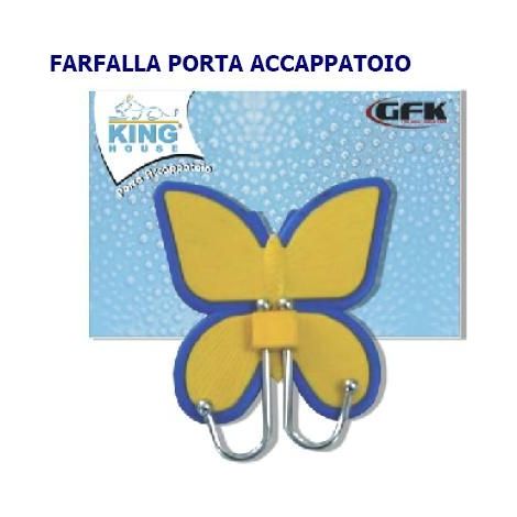 Gancio da Bagno per asciugamani e portaccappatoio in acciaio farfalla 2 ganci (1/2)