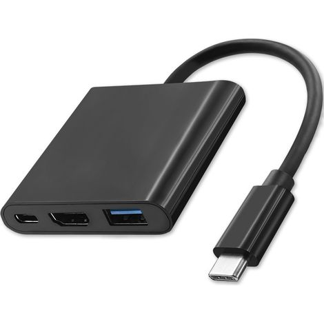 Adattatore Hub Qoltec USB-C 3.1 3 in 1 USB 3.0 HDMI 4K USB-C 3.1 PD 100W (1/5)