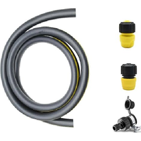 Tuyau d'arrivée d'eau compatible de 2 mètres et de 3/4 de pouce avec 3 raccords, tuyau d'arrêt pour arrosage (1/5)