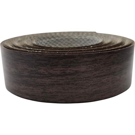 Bande de chant thermocollante 21mm x 5m épaisseur 0,50mm Mélaminé Facile à Appliquer Bricolage Étagère Meuble Panneau Bois Durable, Pin Chocolat