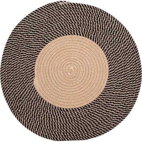 JSSEVN - Handgewebter Jute-Teppich, runder Teppich für Schlafzimmer, Wohnzimmer, Esszimmer, Flur (45 cm / 17,72 Zoll) (1/5)