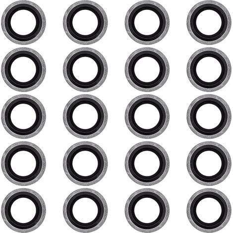 Lot de 20 Joints de bouchon de vidange d'huile, vis de vidange d'huile bague d'étanchéité OEM 110265505R, 6079970345, 8200641648, 3121867, 7700266044 Compatibles avec Clio Captur Espace Laguna Megane (1/5)