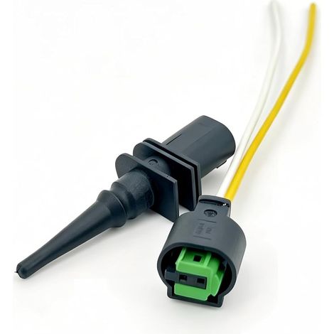 Air Temperature Sensor with Plug Connector & Wiring Harness for BMW 1/3/5 Series X1 X3 X5 X6 (E87 E81 E46 E90 E39 E60 F10 E84 E83 F25 E53 E70 E71) Replace OE 65816905133 61138365340 611300051 (1/5)
