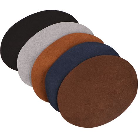 1 paquet de patchs ovales en cuir PU pour la réparation des coudes et des genoux, accessoires de vêtements (1/5)