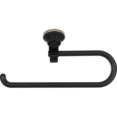 Porte-papier toilette adhésif, ventouse noire, support robuste pour salle de bain et cuisine, (1/5)