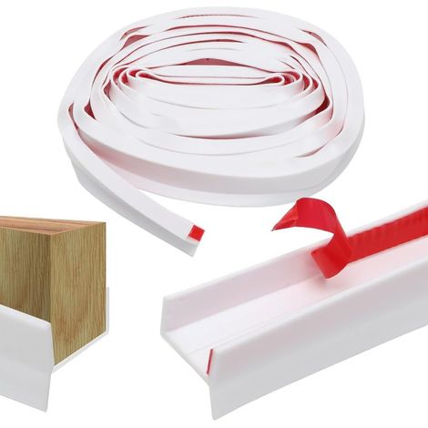 Kitchen Skirting Board, Sealing Profile, Skirting Profile, for 15 mm, 16 mm, 17 mm, Kitchen Seal for Kitchen Skirting Boards, Transparent (White 5 m) (1/5)