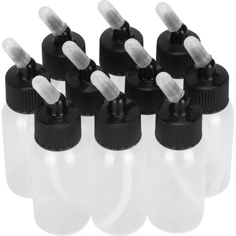 10 flacons aérographe 30ml résistants à la corrosion pour encres avec pistolet à siphon double action (1/5)