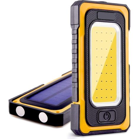 Vtizikl Lampe Travail LED Rechargeable, Lampe Torche Baladeuse COB, Aimantée Inspection Lumière avec Crochet Charge Solaire Imperméable USB Work Light pour Atelier Secours Camping Peche Réparation Voi (1/5)