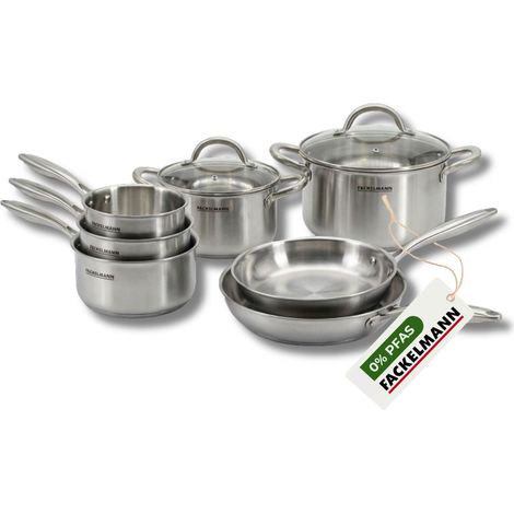 Poêles à Frire 24 28 cm, Casseroles 14 16 et 18 cm, Faitouts 20 24 cm inox 18/10 Triply Fackelmann Vita3 (1/5)