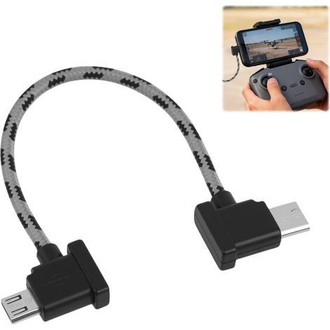 Câble de télécommande Micro USB vers USB C 15 cm pour Mavic Mini/Mini SE/Air/Pro, Micro USB vers USB C en nylon tressé, câble de données OTG RC Accessoire pour drone (1/5)