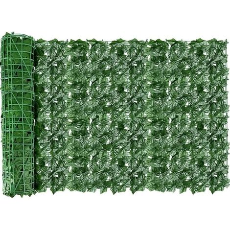 (Pastèque verte, 100 x 300 cm) 1 x 3 m Haie de lierre artificielle à feuilles vertes, panneaux de clôture, fausse haie d'intimité pour la décoration extérieure de la maison, du jardin et du balcon