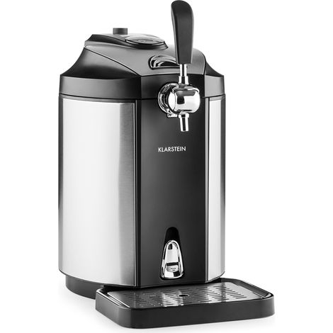 Klarstein Skal - universal beer dispenser, dispenser with integrated beer cooler, cooling to 2-12 °C, beer dispenser 5 litres with cooling. thermoelectric cooling system, 38 dB, grey silver