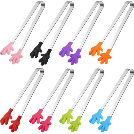 Mini pinces en silicone, lot de 8 pinces de cuisine pour enfants, couleurs aléatoires (1/5)