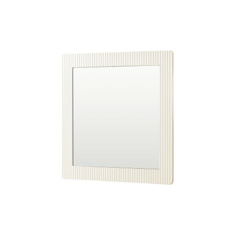 Miroir mural moderne carré 80x80 cm avec cadre blanc imitation bois, surface miroir claire & design intemporel - idéal pour l'entrée, la chambre à coucher & le salon